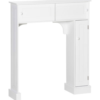 White Over Toilet Storage, Freestanding Cabinet With Adjustable Shelves, Space Saver For Bathroom Essentials And Grooming Supplies Toilet, Saving Towels