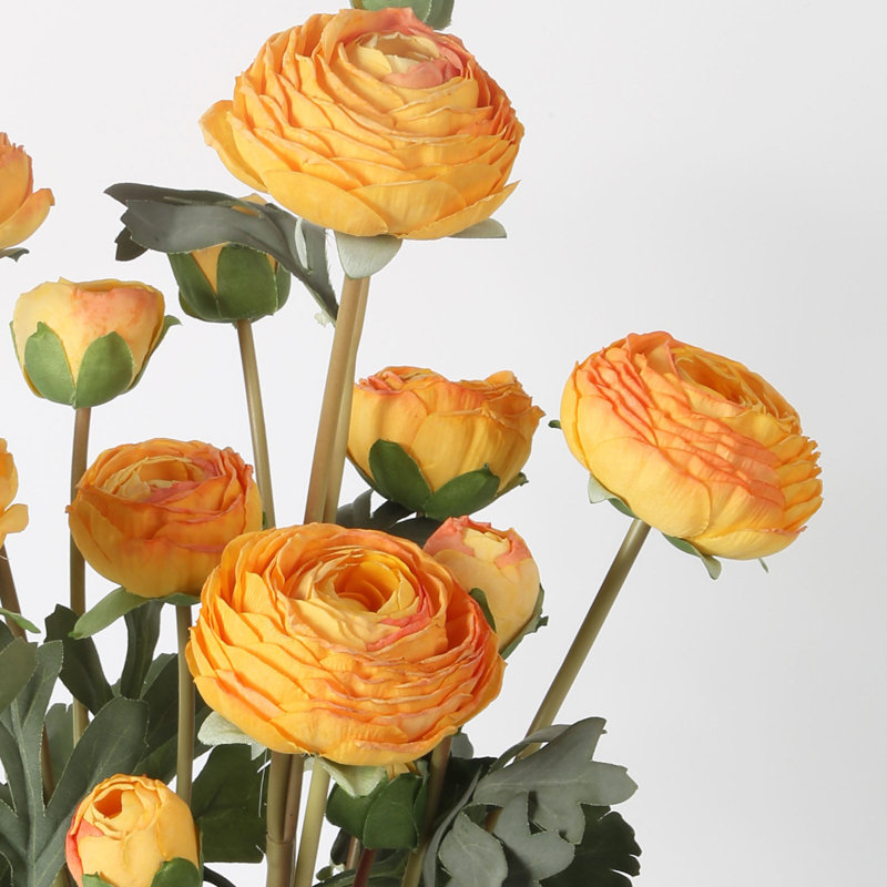 Arrangement floral de longues branches artificielles, Jaune