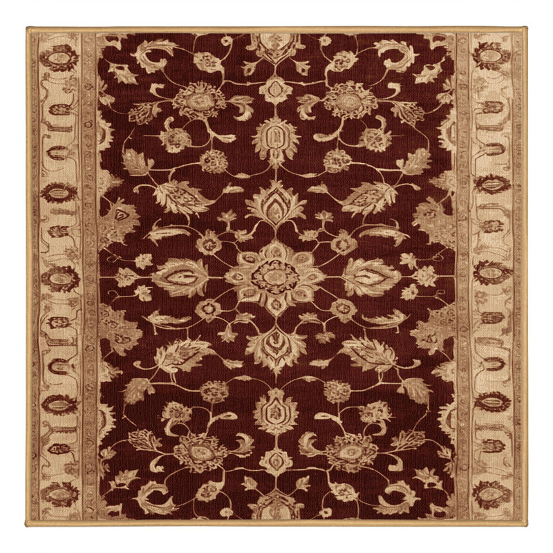 Tapis brun lavable à la machine, Carré 6 pi