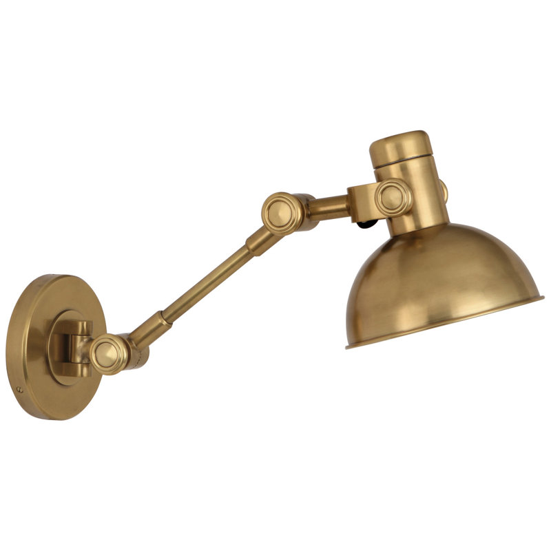 Antique Brass Adjustable Dimmable Plug-In Wall Sconce