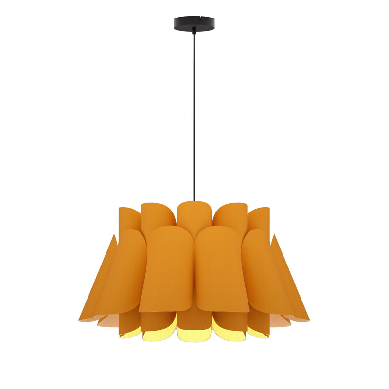 Luminaire suspendu noir 1 lumière Federica, Ocre