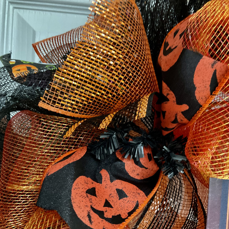 Couronne d'Halloween avec chat gothique