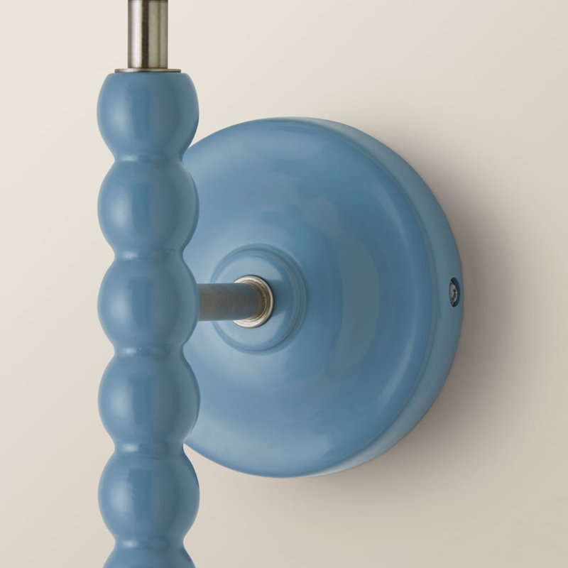 Alderic Manufactured Wood Armed Sconce, Blue