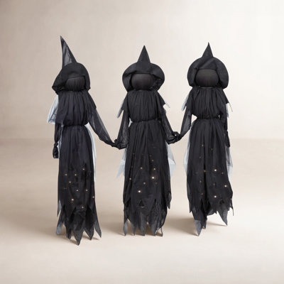 Halloween Lit Witch Garden Stake