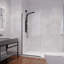 Porte de douche fixe sans cadre en verre trempé noir mat avec garde de raz-de-marée 34 po x 74 po Screen Series-64345446