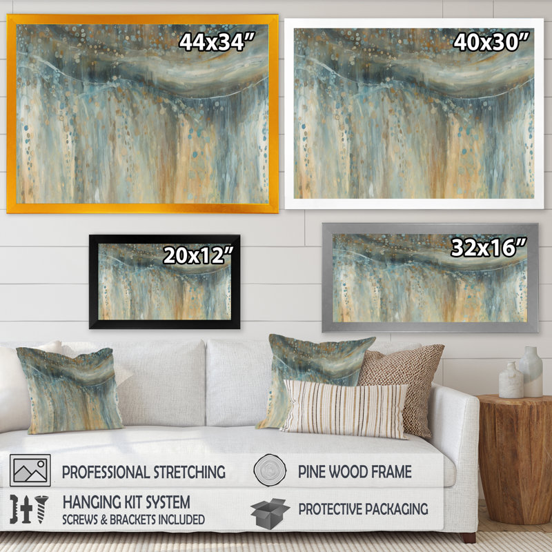 «August Mist I», reproduction sur toile, Cadre doré simple, H 16 po x l 32 po x P 1 po