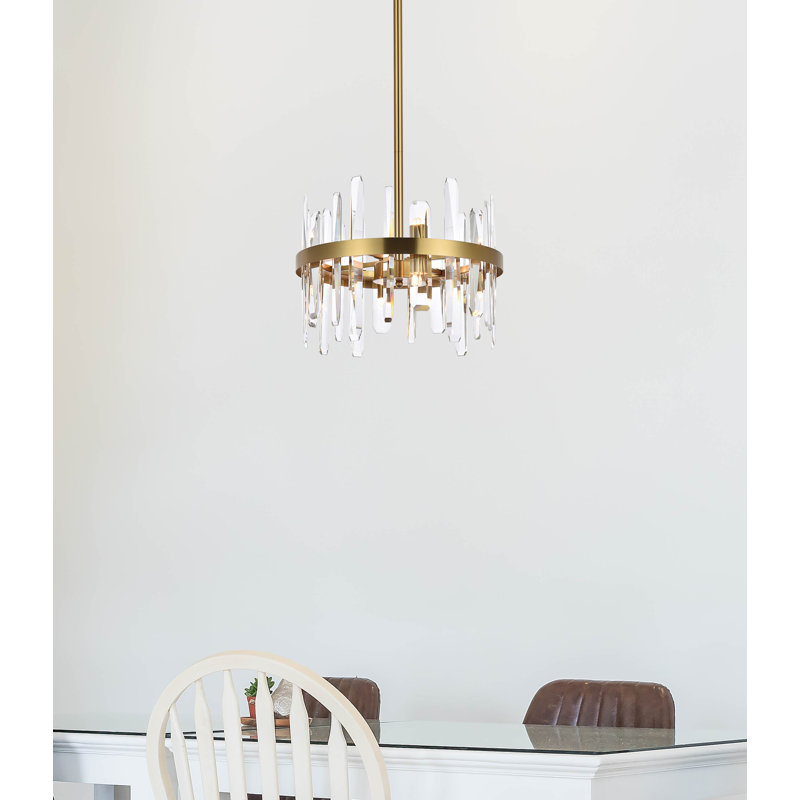 Marlow 6 - Light Unique/Statement Pendant, Satin Gold, 57.5" H x 16" W x 16" D