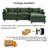 Chenille 3-Seat Sectional Sofa - Modular Deep Seat Sleeper Couch with Ottoman, Comfy Upholstered Furniture for Living Room, Apartment, Office"-1755081565