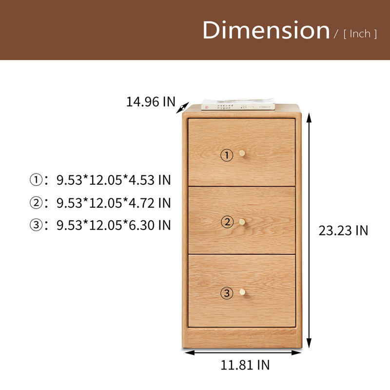 Armoire de rangement en chêne massif pour table de chevet