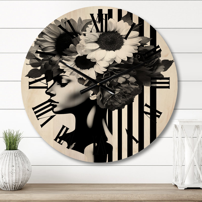 Horloge murale en bois massif Loes, Moyenne