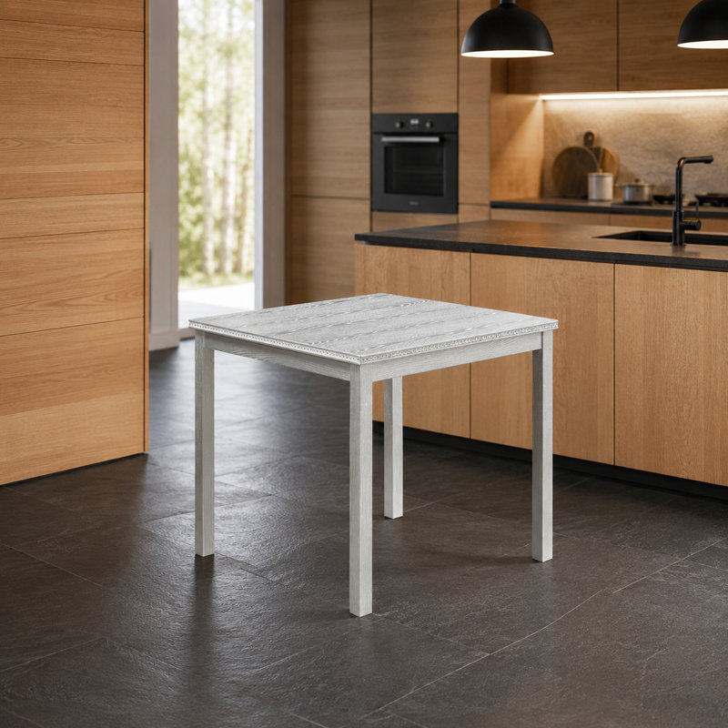 Table de salle à manger carrée pour 4 personnes, table de cuisine robuste et compacte, mobilier multifonctionnel