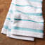 Ensemble de 4 serviettes de cuisine Albany, turquoise / blanc