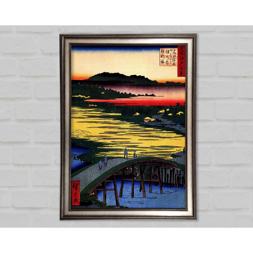 Gerahmtes Leinwandbild Hiroshige Sugatami Bridge