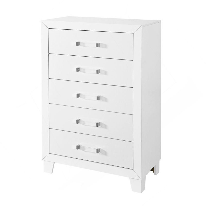 Commode verticale en bois manufacturé avec 5 tiroirs