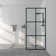 34 In. W X 72 In. H Fixed Framed Shower Door In Matte Black Finish With Patterned Glass