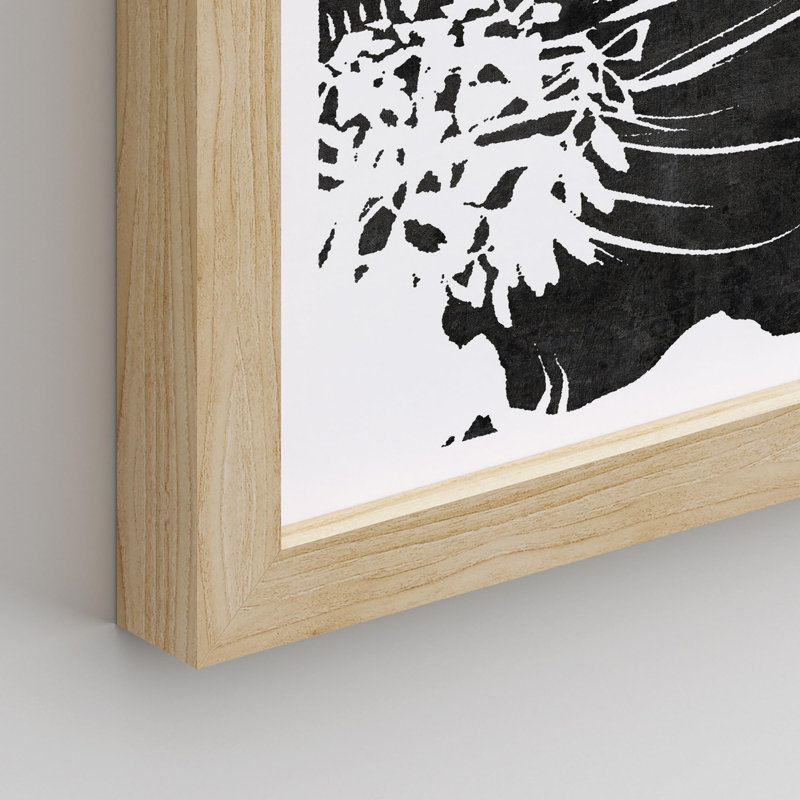 «Black Sunflowers Floral Botanical», impression sur papier 4 pièces, Naturel, H 16 po x l 12 po