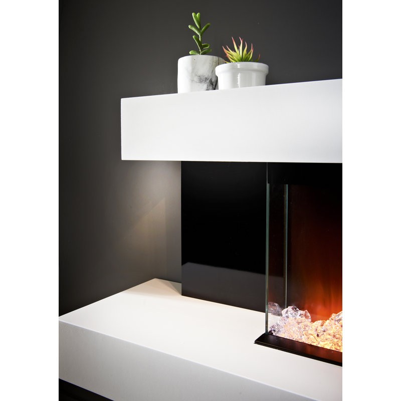 Almeria Evolution Fires 182cm W Electric Fireplace with 5000 BTU, White/Black