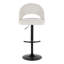 Tabouret ajustable avec pivot en métal et tissu crème avec repose-pieds rond en T - ensemble de 2-1235547280-1235547283