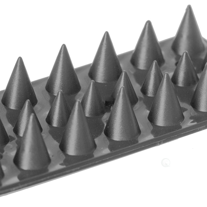 Pack of 10 Black Plastic Bird Deterrent Spikes for Fence and Wall