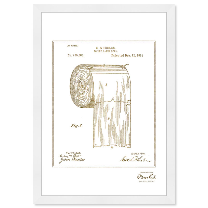 Toilet Paper Roll 1891 Print, White