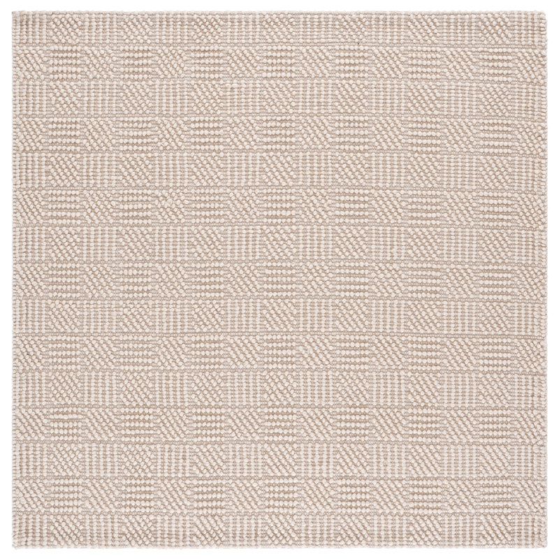 Natura Hand Woven Wool; Cotton; Recycled P.E.T Solid Color Indoor Rug, Square 6'