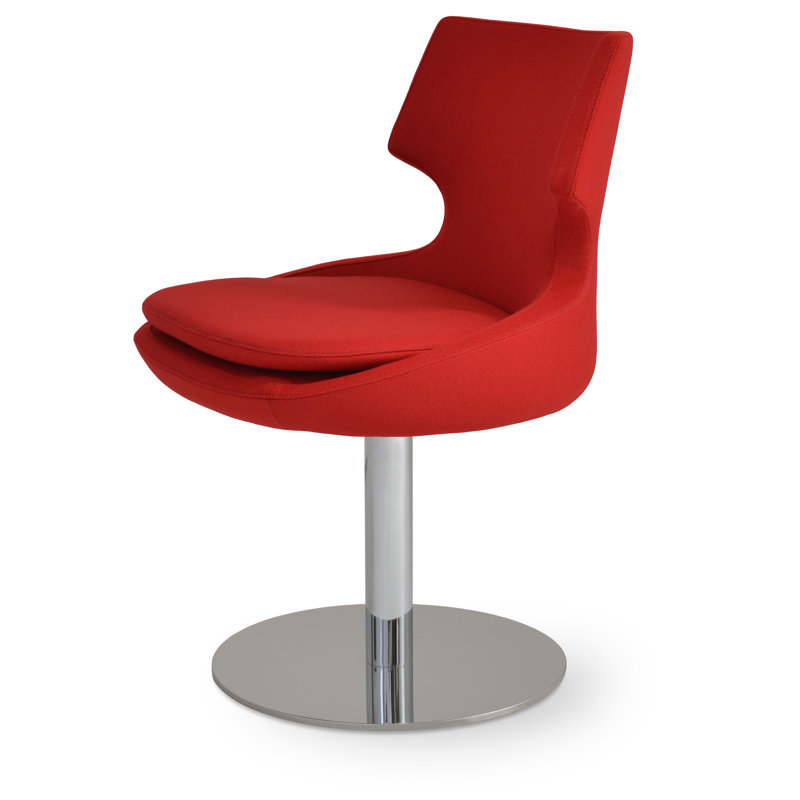 Table ronde Patara, Acier Inoxydable, Bouclé bleu