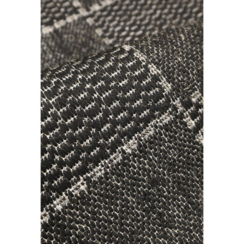 Check Gel Flatweave Black, Rectangle 60 x 110 cm