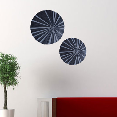 Round and Ribbed Sandstone Wall Décor Large, Gray