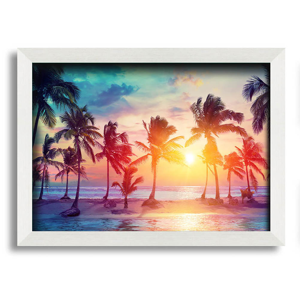 Gerahmtes Leinwandbild Hawaii Sunset Sea