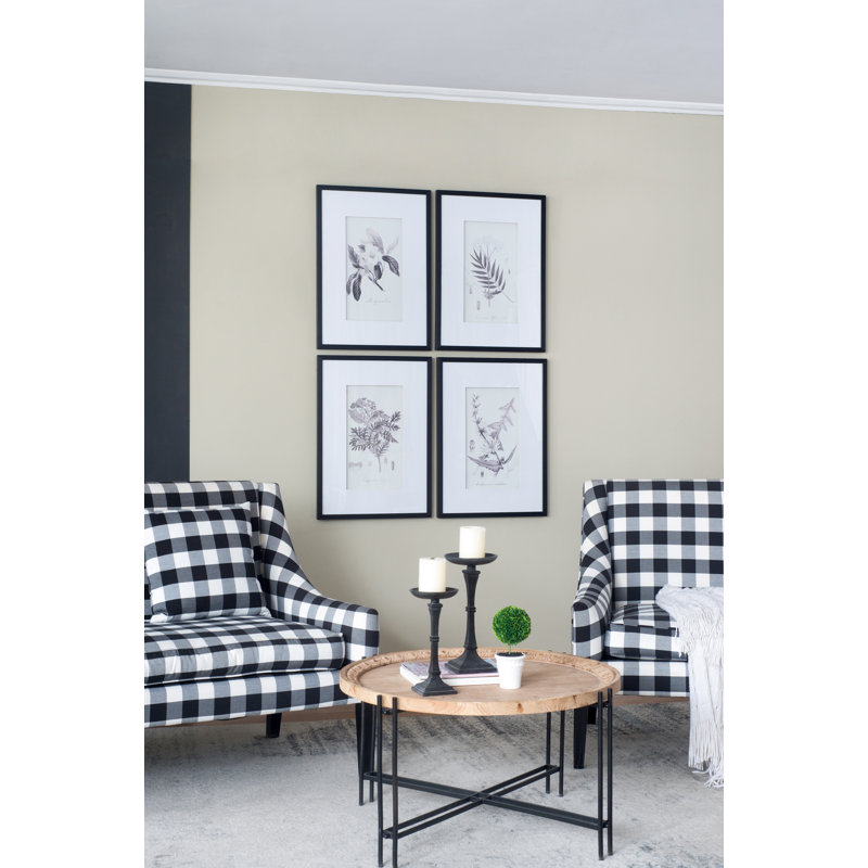 "Botanique noir et blanc", 4 pièces