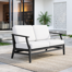 Clinkscales Solid Wood Teak Outdoor Loveseat With Cushion And Arms