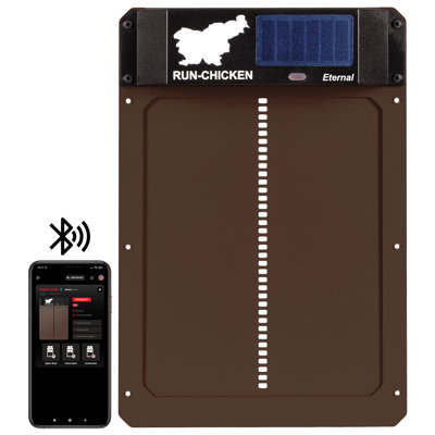  RUN-CHICKEN Eternelle - Porte de poulailler automatique à énergie solaire (brun)