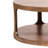 46 Inch Round Pillar Coffee Table With Shelf