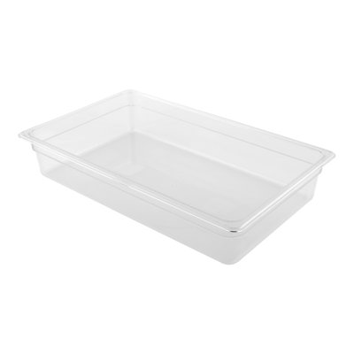Restaurantware-4 Inch Deep Food Pans, 10 Full Size Commercial Food Storage Container - Freezable, Break-Resistant, Clear Plastic Cold Pans, Dishwashable, For Kitchens, Restaurants, Or Cafeterias