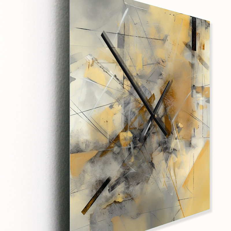 Horloge murale moderne peinture abstraite Jailei, H 32 po x l 24 po x P 1 po