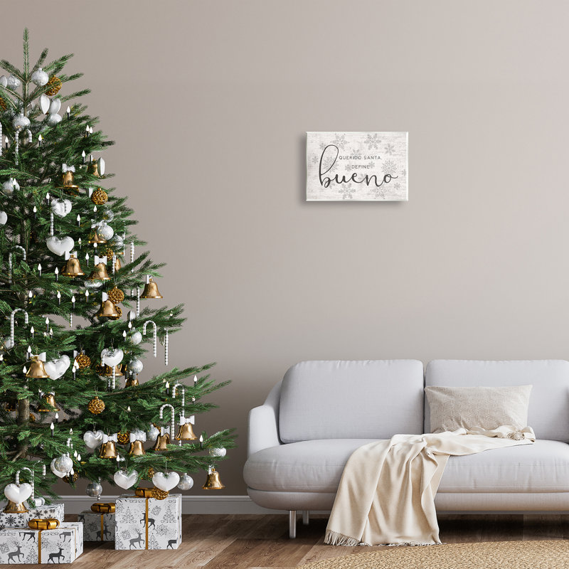 «Dear Santa Define Good», art mural espagnol par Lil 'Rue, H 10 po x l 15 po
