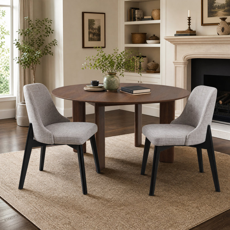 Table de salle à manger 59 "Moton, 30" H x 59" W x 59" D, 3 Pieces: Table, 2 Chairs, Walnut