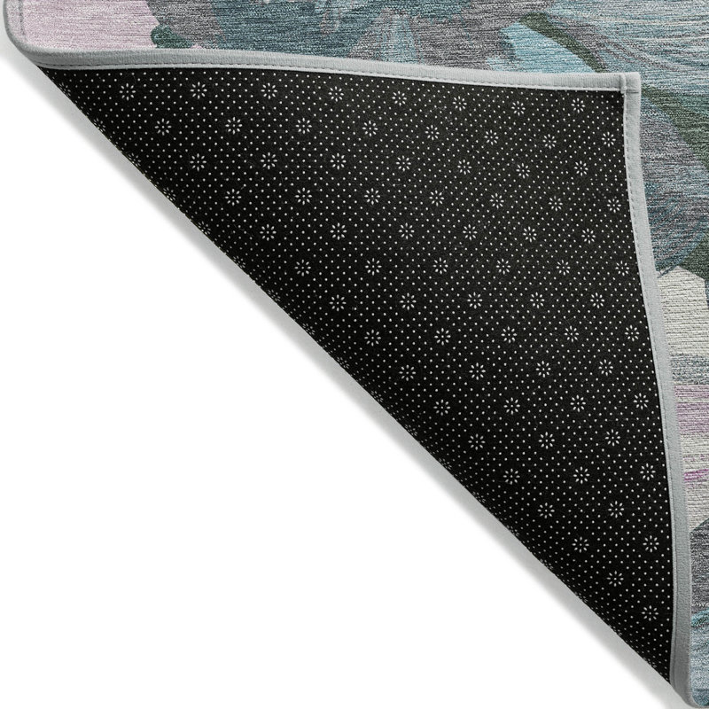 Tapis bleu sarcelle lavable intérieur / extérieur Raffila - LOOMlan, 9 pi x 12 pi