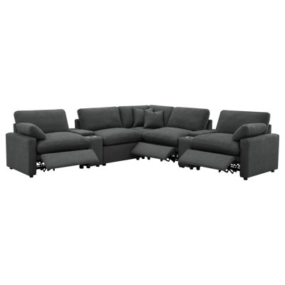 Dark Grey 7-Piece Modular Power Reclining Sectional