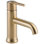 Robinet de salle de bain Trinsic en or brossé, robinet de lavabo monotrou pour meuble-lavabo, ensemble de drain en métal à poussoir, bronze champagne