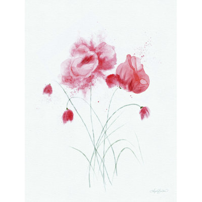 «Pink Alhanol Ink Floral» par Angela Bawden - peinture sur toile tendue