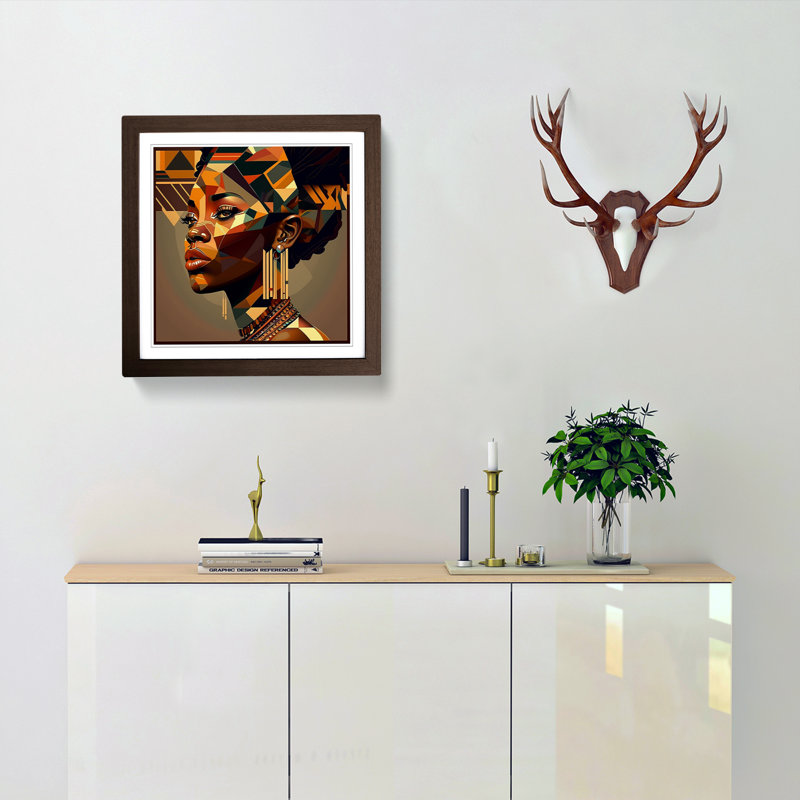 African Woman Constructivism - Framed Print, Walnut