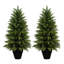 Faux Cypress Tree in Pot - Set of 2 Artificial Plants Outdoor Indoor for Office Christmas Decor-1223938545