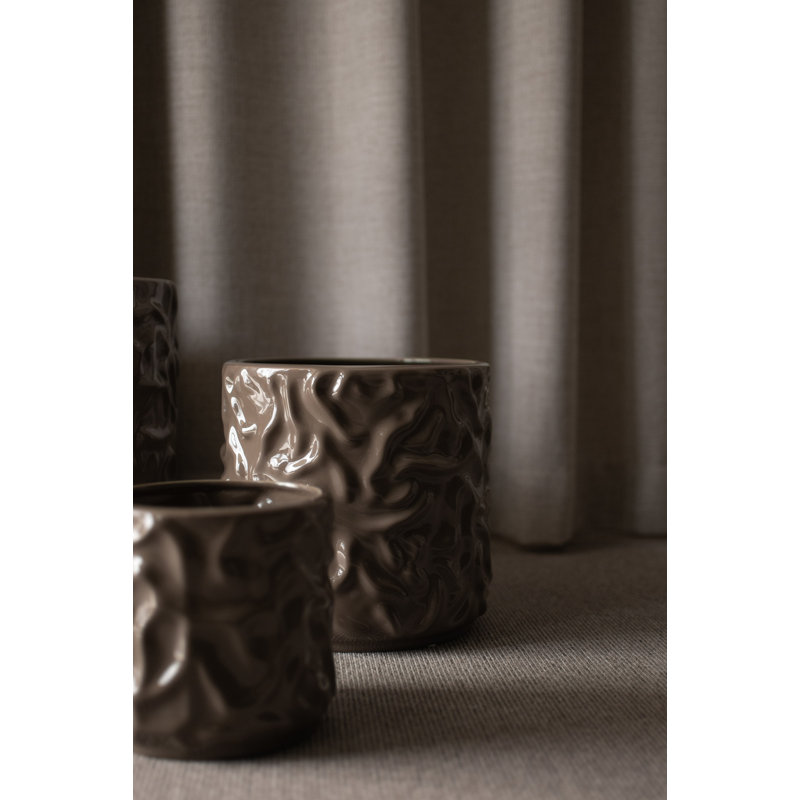 Vase de table en céramique Josephine, H 6,3 po x l 4,75 po x P 4,75 po, Grège