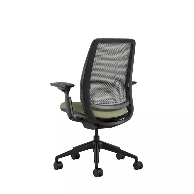 Steelcase Series 2 3D Microknit Airback Task Chair, Olivine/Nickel, Black, Hard Floor