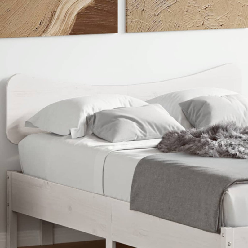 Meleka Solid Wood Headboard, White, Small Double - 120 x 190 cm