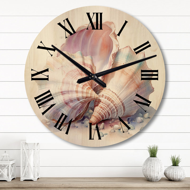 Horloge murale en bois aquarelle, Grand