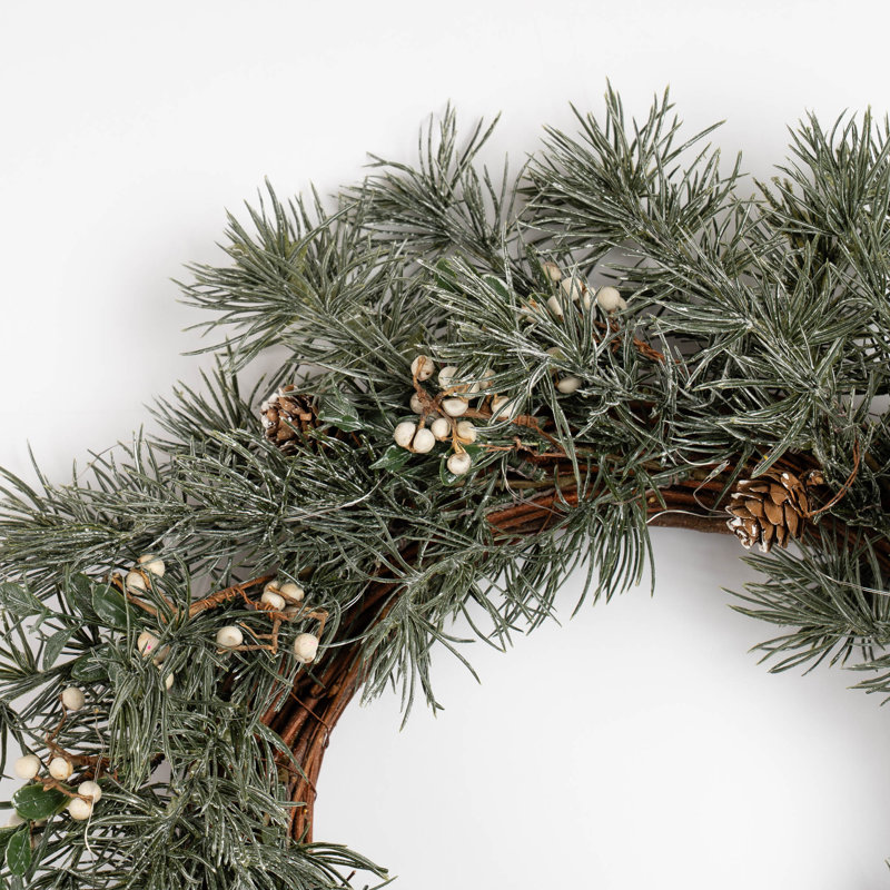 40cm Faux Natural Feel Wreath with lights