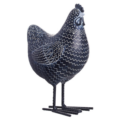 Poule 8 pouces noir / blanc