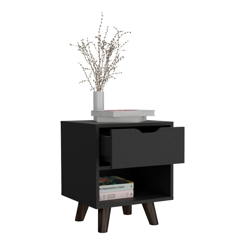 Table de chevet de style contemporain, Noir